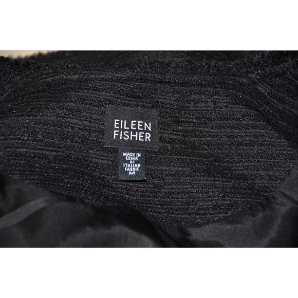 EILEEN FISHER - BLACK SHIMMER TWEED DESIGNER JACKET/BLAZER SIZE M NEW!!! - Picture 6 of 6